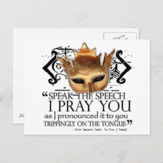 Hamlet "Spreek de toespraak ..." Briefkaart (Voorkant / Achterkant)