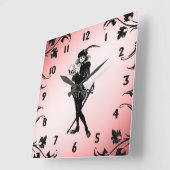 Hamlet The Bard Pink Black Numbers Vierkante Klok (Hoek)