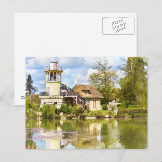 Hamlet van koningin, Versailles, Frankrijk, Briefk Briefkaart (Voorkant / Achterkant)