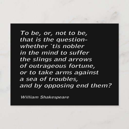 `Hamlet` van William Shakespeare Briefkaart (Voorkant)