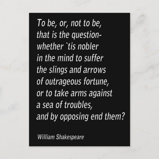 `Hamlet` van William Shakespeare Briefkaart (Voorkant)