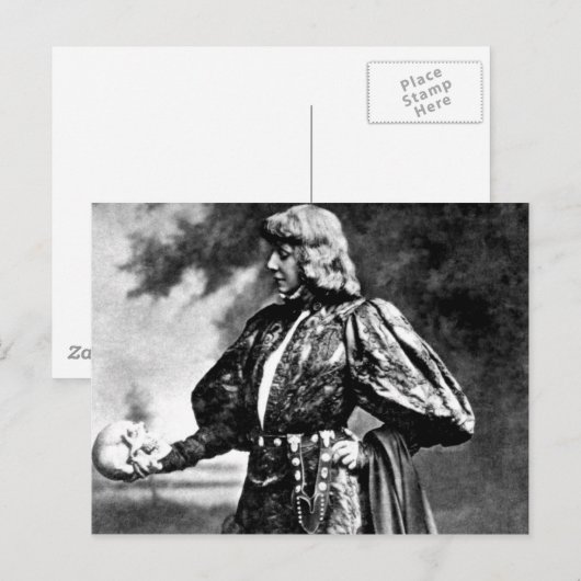 hamlet william shakespeare sarah baird 1899 skull briefkaart (Voorkant / Achterkant)