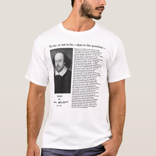 Hamlet: William Shakespeare T-shirt (Voorkant)