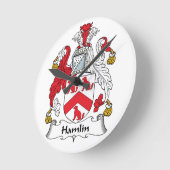 Hamlin Family Crest Ronde Klok (Hoek)