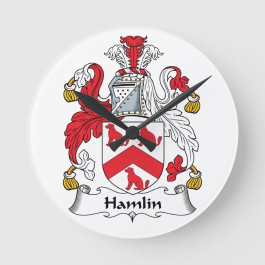 Hamlin Family Crest Ronde Klok (Voorkant)