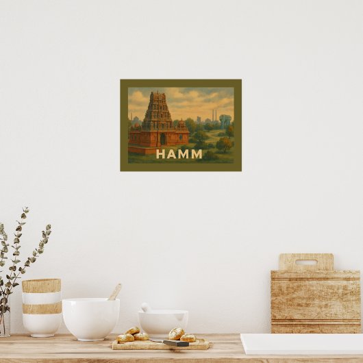 Hamm Duitsland Stad Kunst Poster (Keuken)