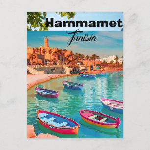 Hammamet Tunesië Reis Poster Kunst, Hammamet Pos Briefkaart