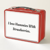 Hammen met aardbeien Metaal Lunchbox (Achterkant)