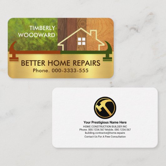 Hammer Border Timber Home Landschap Visitekaartje (Voorkant / Achterkant)