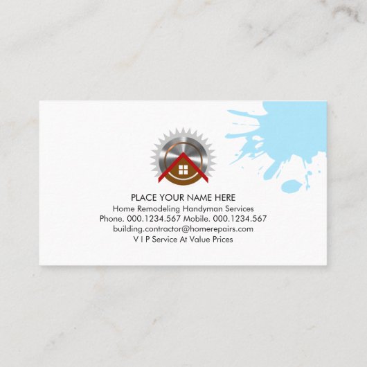 Hammer Building Foundation Handyman Visitekaartje (Achterkant)