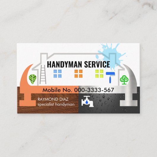 Hammer Building Foundation Handyman Visitekaartje (Voorkant)