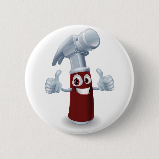 Hammer cartoon ronde button 5,7 cm (Voorkant)