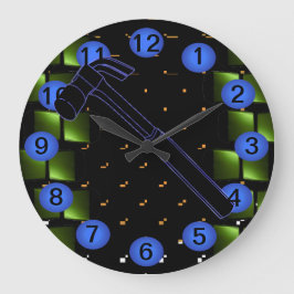 Hammer Construction Building Workshop Clock 12 Grote Klok