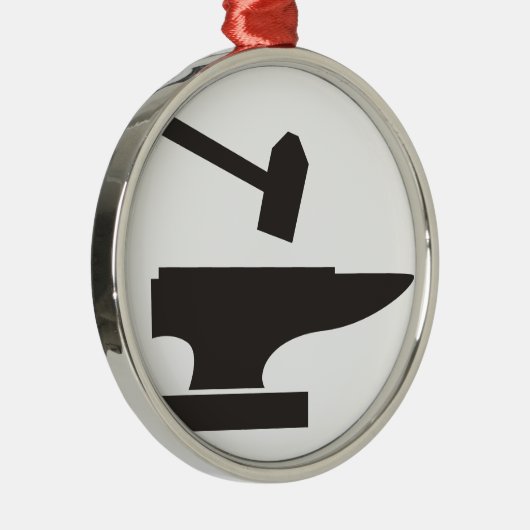 Hammer en aambeeld metalen ornament (Rechts)