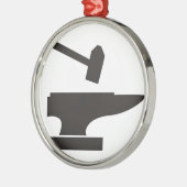 Hammer en aambeeld metalen ornament (Links)