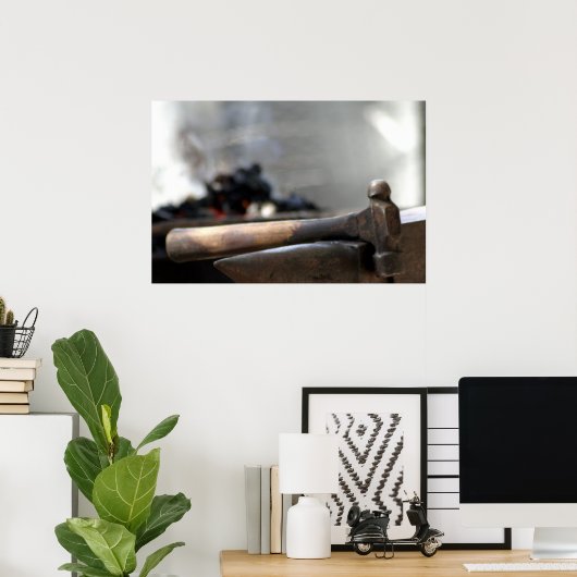 Hammer en aambeeld poster (Thuiskantoor)