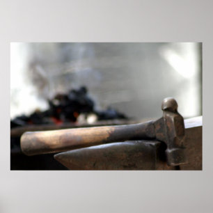 Hammer en aambeeld poster