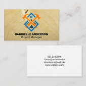 Hammer en Home Logo | Houtkorrels Visitekaartje (Voorkant / Achterkant)