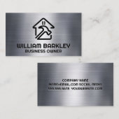 Hammer en Home Logo | Metaal Visitekaartje (Voorkant / Achterkant)