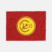 Hammer en Sickle Badge Fleece Deken (Voorkant (Horizontaal))