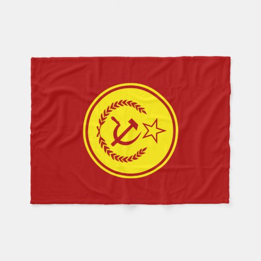 Hammer en Sickle Badge Fleece Deken (Voorkant (Horizontaal))