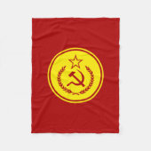 Hammer en Sickle Badge Fleece Deken (Voorkant)