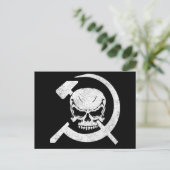 Hammer en Sickle met Skull Briefkaart (Staand voorkant)