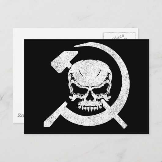 Hammer en Sickle met Skull Briefkaart (Voorkant / Achterkant)
