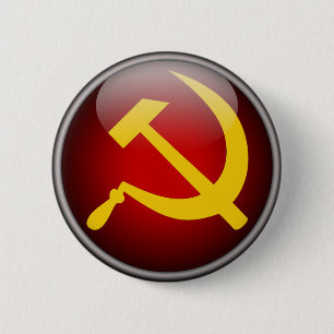 Hammer en Sickle Ronde Button 5,7 Cm