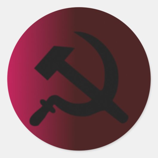 Hammer en Sickle Ronde Sticker (Voorkant)