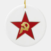 Hammer en sikkel in de rode ster keramisch ornament (Achterkant)