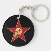 Hammer en sikkel in de rode ster sleutelhanger (Achterkant)