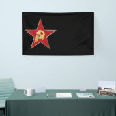 Hammer en sikkel in de rode ster spandoek (Beurs)