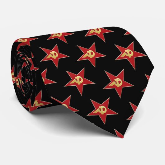 Hammer en sikkel in de rode ster stropdas (Opgerold)