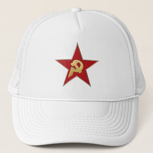 Hammer en sikkel in de rode ster trucker pet (Voorkant)