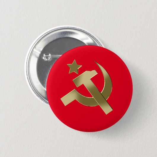 Hammer en sikkel ronde button 5,7 cm (Voorkant /achterkant)