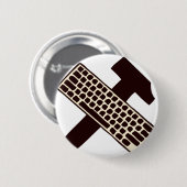 Hammer en toetsenbord ronde button 5,7 cm (Voorkant /achterkant)