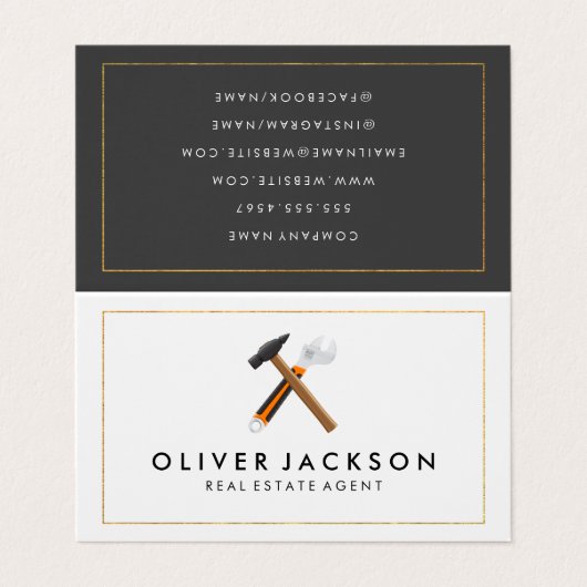 Hammer en WFrench | Bouw Visitekaartje (Buitenkant ongevouwen)