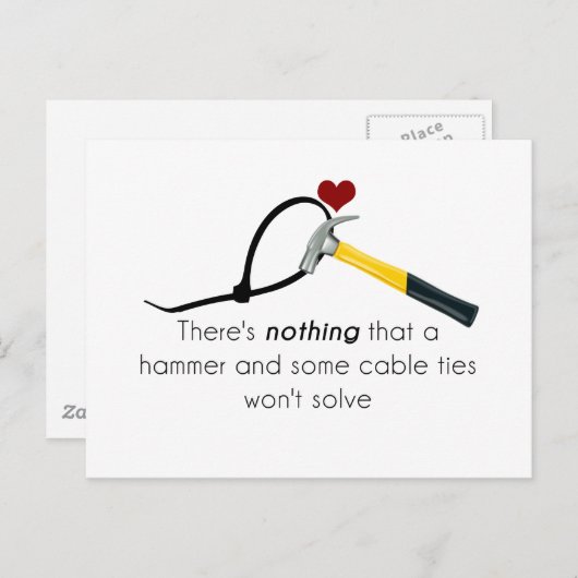 Hammer en zap-riem briefkaart (Voorkant / Achterkant)