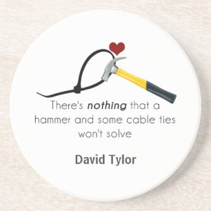 Hammer en zap-riem zandsteen onderzetter