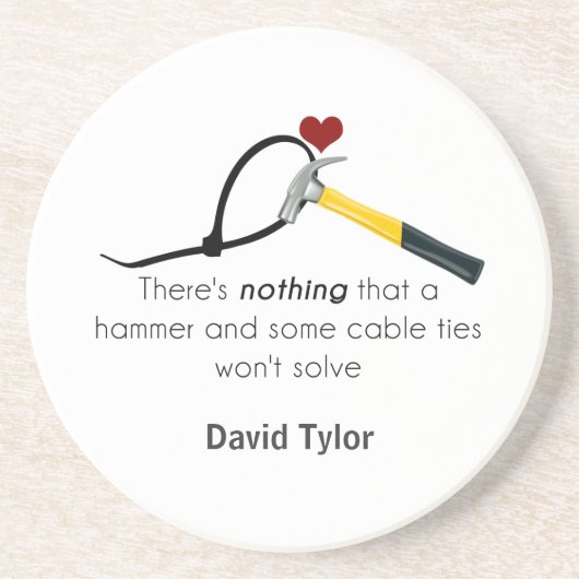 Hammer en zap-riem zandsteen onderzetter (Voorkant)