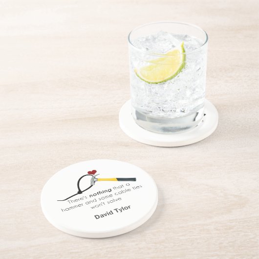 Hammer en zap-riem zandsteen onderzetter (Zijkant)