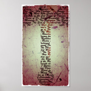 Hammer Films Hammer Poster is rood, zwart, sepia