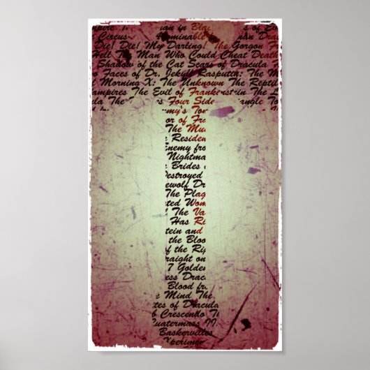 Hammer Films Hammer Poster is rood, zwart, sepia (Voorkant)