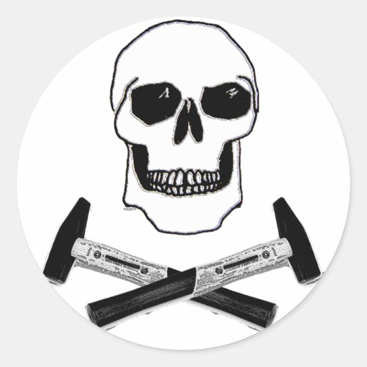 Hammer Head Ronde Sticker (Voorkant)