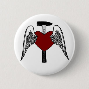 Hammer Heart Ronde Button 5,7 Cm
