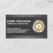 Hammer Home Logo | Cirkelzagen | Staal Visitekaartje (Voorkant)