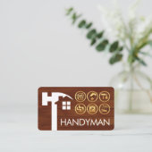 Hammer Home Silhouette Gold Handyman Tools Visitekaartje (Staand voorkant)