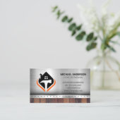 Hammer House Logo | Bouw | metaalhout Visitekaartje (Staand voorkant)