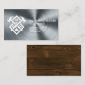 Hammer House Logo | Houtmetaal Visitekaartje (Voorkant / Achterkant)